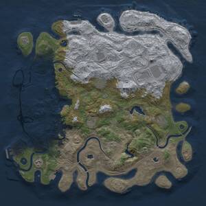 Thumbnail Rust Map: Procedural Map, Size: 4500, Seed: 17722877, 14 Monuments