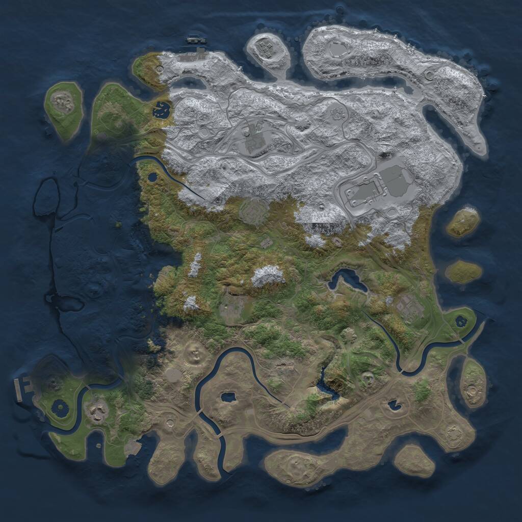 Rust Map: Procedural Map, Size: 4500, Seed: 17722877, 14 Monuments