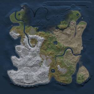 Thumbnail Rust Map: Procedural Map, Size: 3500, Seed: 1773101057, 15 Monuments