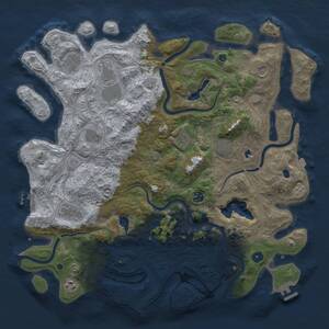 Thumbnail Rust Map: Procedural Map, Size: 4500, Seed: 91446834, 16 Monuments