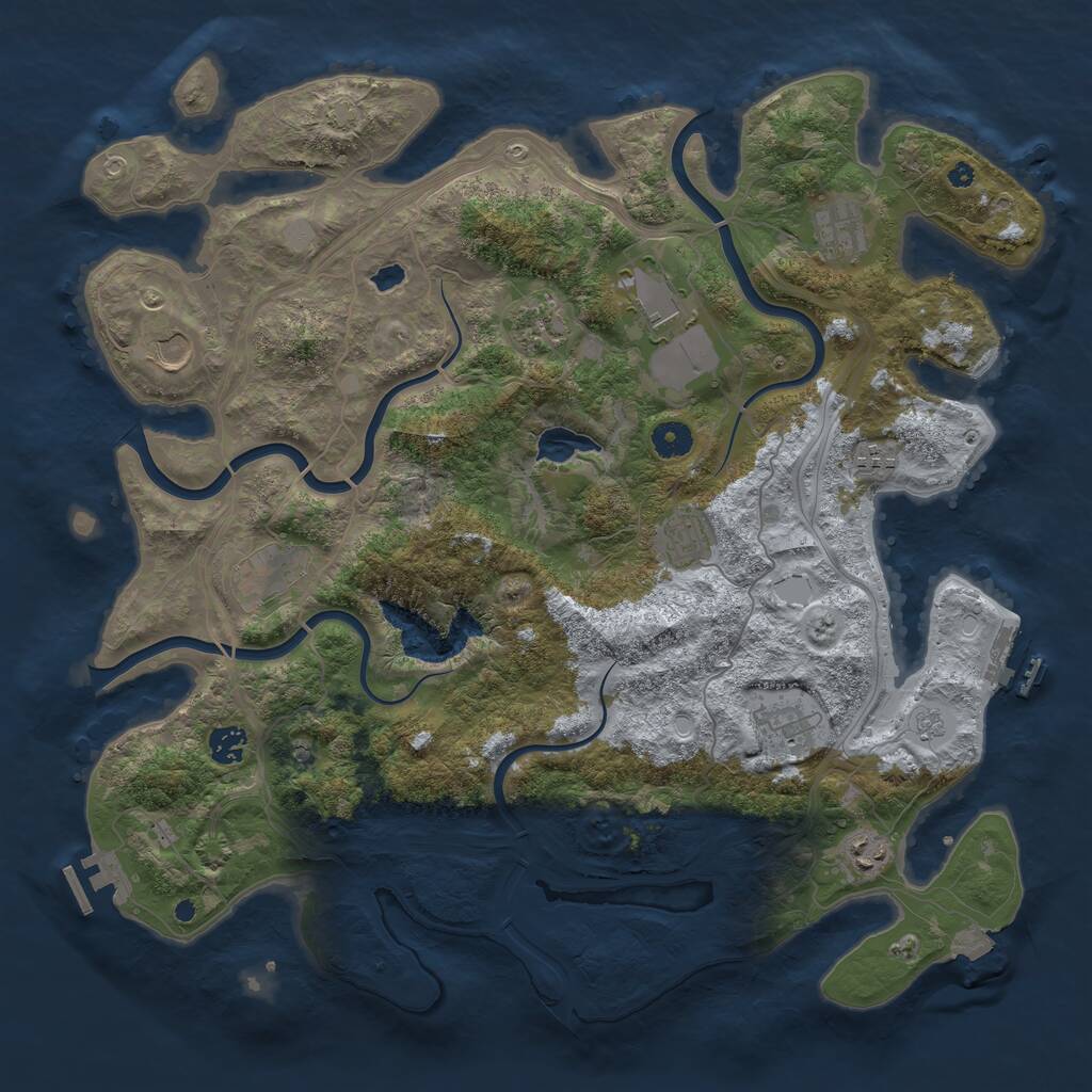 Rust Map: Procedural Map, Size: 4250, Seed: 41920, 16 Monuments