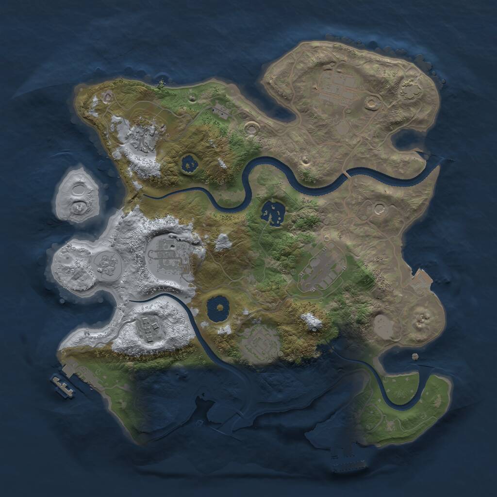 Rust Map: Procedural Map, Size: 3000, Seed: 1668260370, 13 Monuments