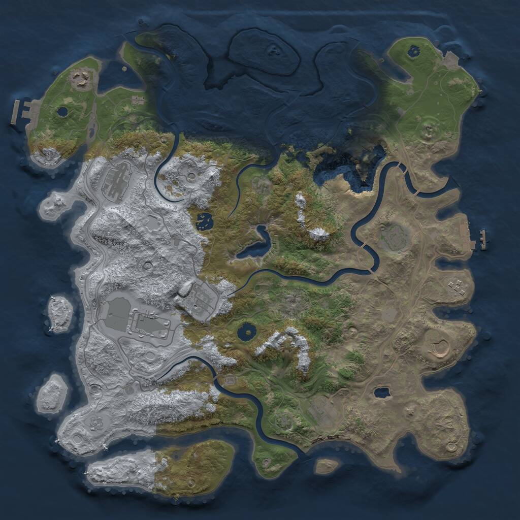 Rust Map: Procedural Map, Size: 4250, Seed: 251740665, 15 Monuments