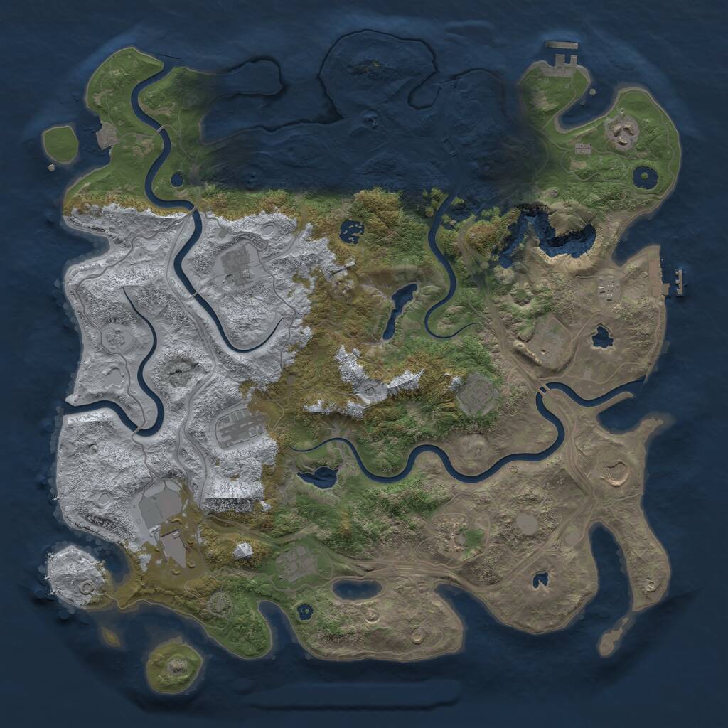 Rust Map: Procedural Map, Size: 4500, Seed: 1699817128, 17 Monuments