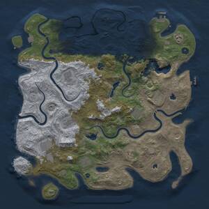 Thumbnail Rust Map: Procedural Map, Size: 4500, Seed: 1699817128, 17 Monuments