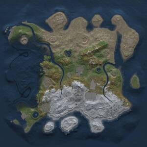 Thumbnail Rust Map: Procedural Map, Size: 3500, Seed: 1462482773, 14 Monuments