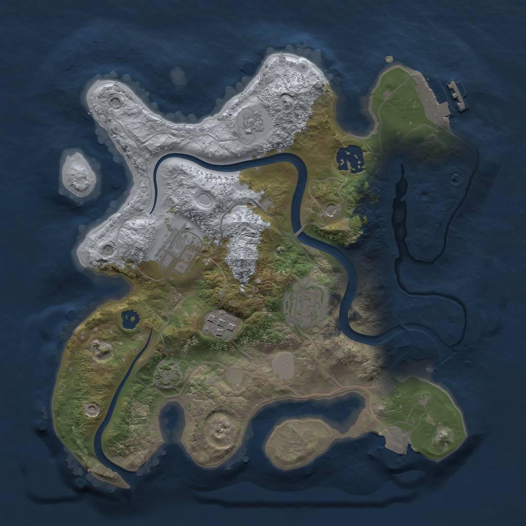 Rust Map: Procedural Map, Size: 2750, Seed: 69874523, 9 Monuments
