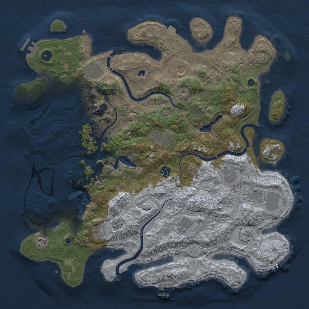 Rust Map: Procedural Map, Size: 4500, Seed: 173313852, 17 Monuments