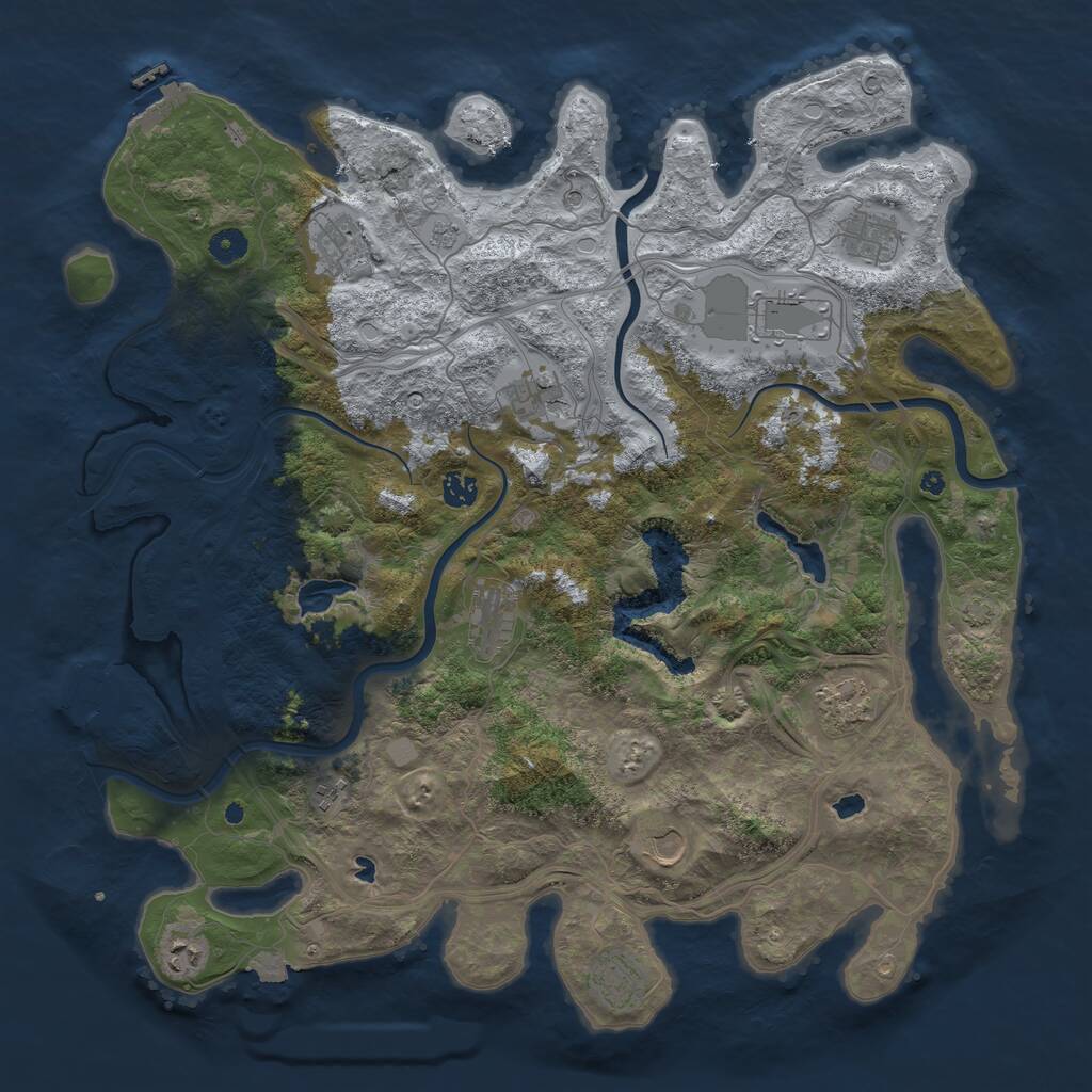 Rust Map: Procedural Map, Size: 4500, Seed: 478277400, 17 Monuments