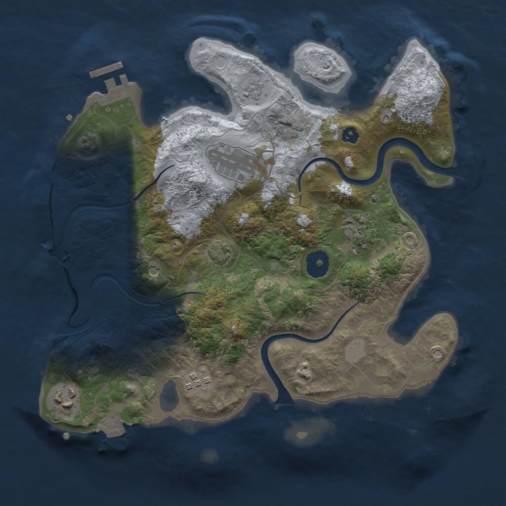 Rust Map: Procedural Map, Size: 3000, Seed: 27992, 9 Monuments