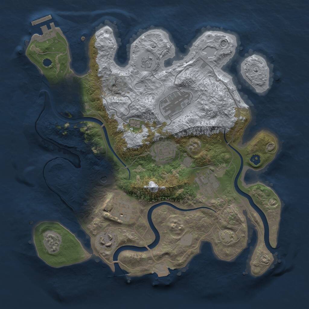 Rust Map: Procedural Map, Size: 3000, Seed: 505249438, 10 Monuments