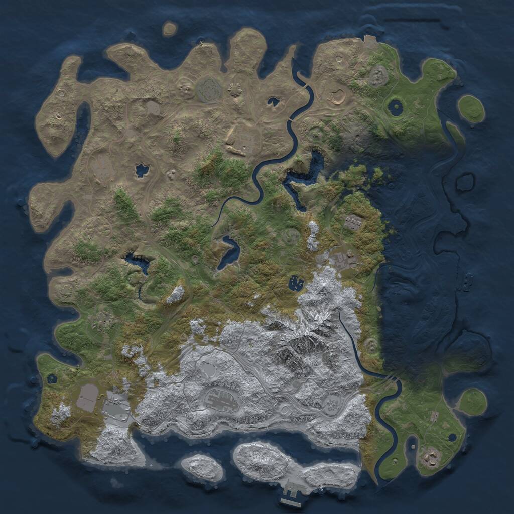 Rust Map: Procedural Map, Size: 5000, Seed: 1285578552, 17 Monuments