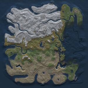 Thumbnail Rust Map: Procedural Map, Size: 5000, Seed: 703253437, 17 Monuments