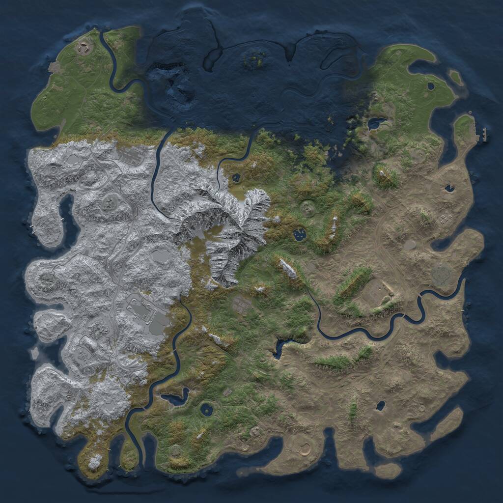 Rust Map: Procedural Map, Size: 6000, Seed: 15643, 17 Monuments