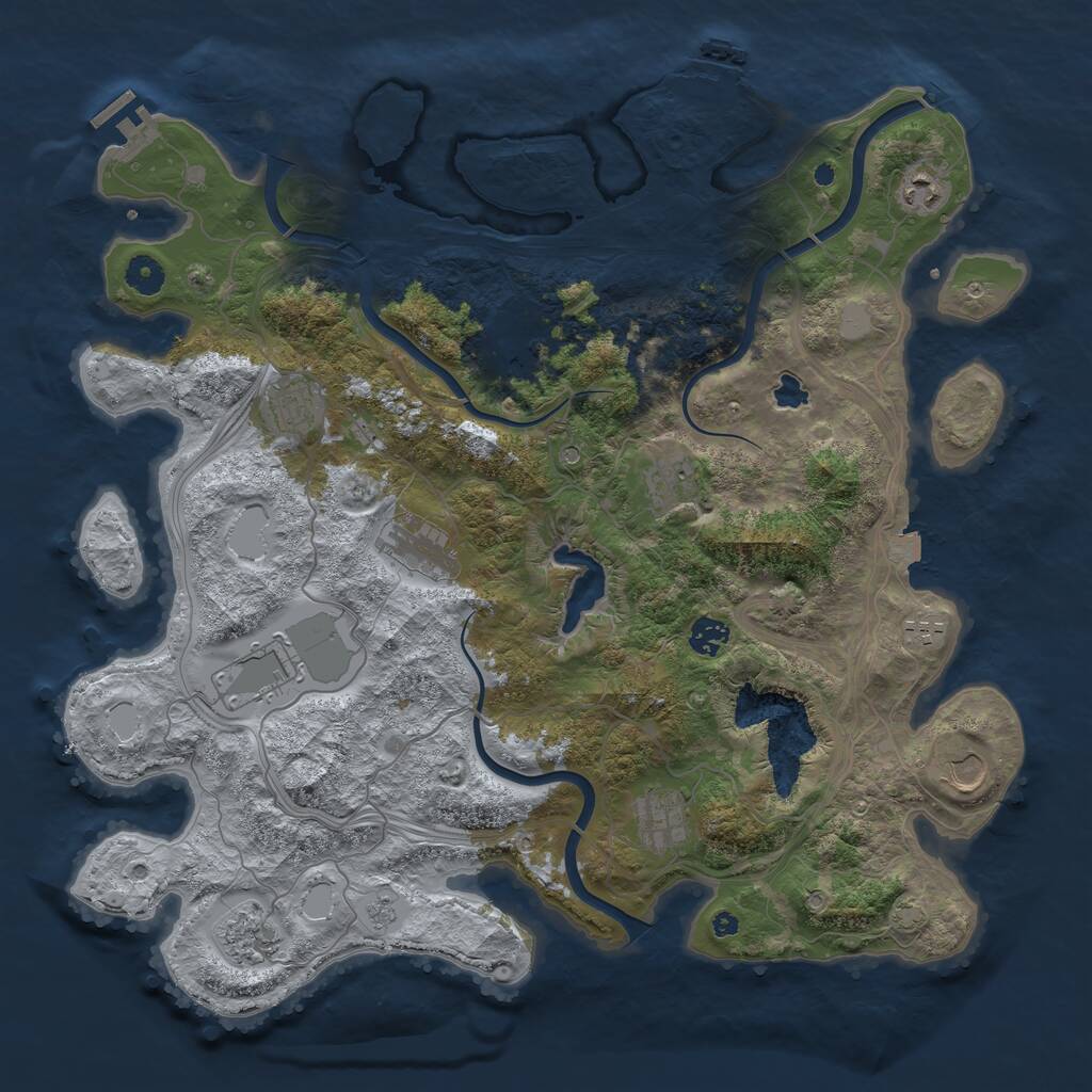 Rust Map: Procedural Map, Size: 4250, Seed: 8313, 17 Monuments