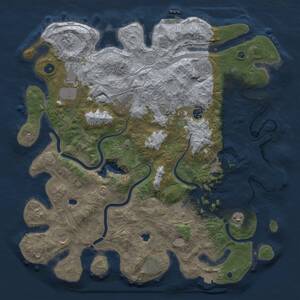 Thumbnail Rust Map: Procedural Map, Size: 4500, Seed: 131051234, 16 Monuments