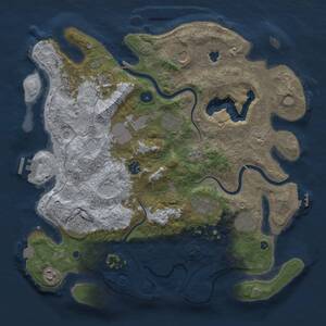 Thumbnail Rust Map: Procedural Map, Size: 4000, Seed: 599812386, 16 Monuments