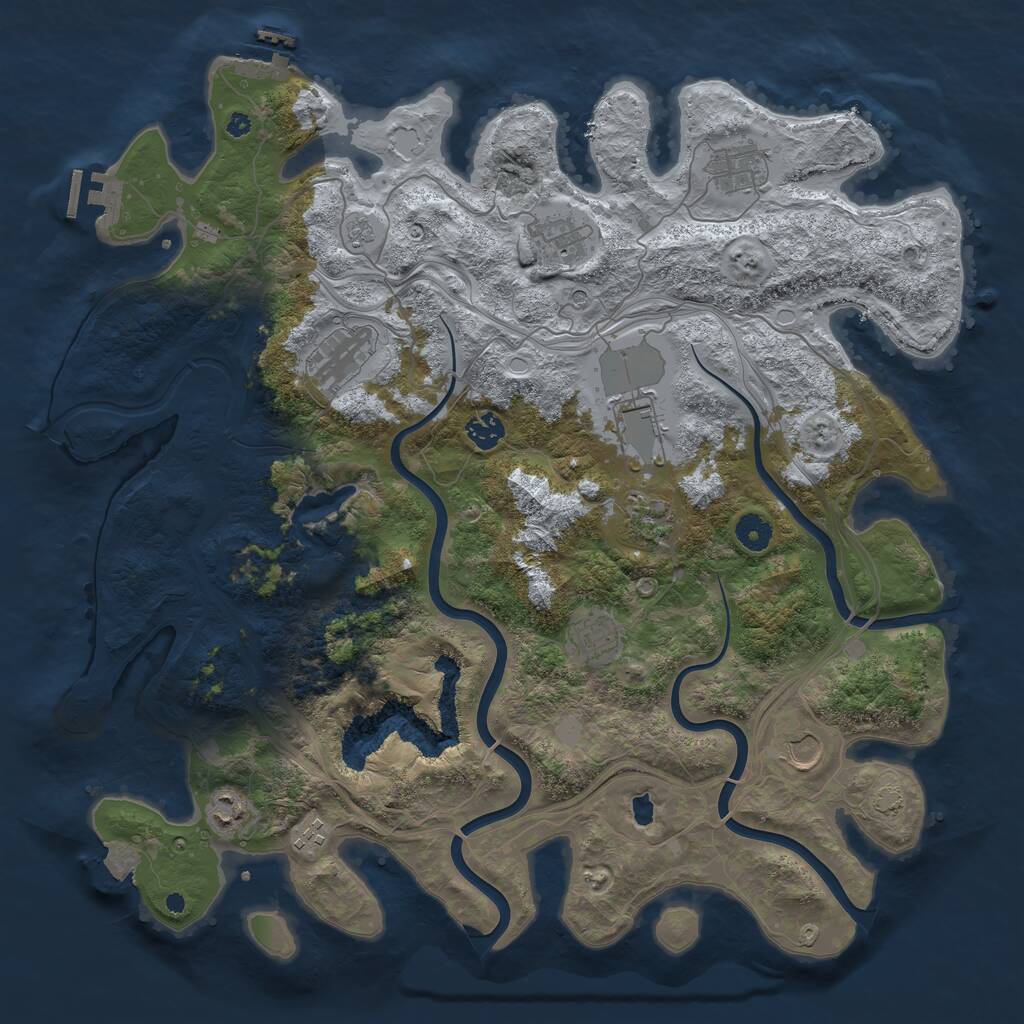 Rust Map: Procedural Map, Size: 4250, Seed: 2133353537, 16 Monuments