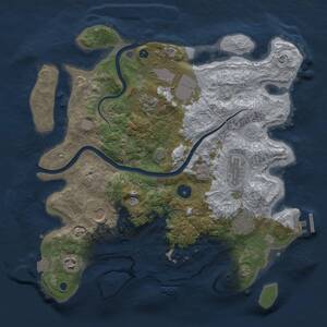 Thumbnail Rust Map: Procedural Map, Size: 3500, Seed: 806056442, 13 Monuments