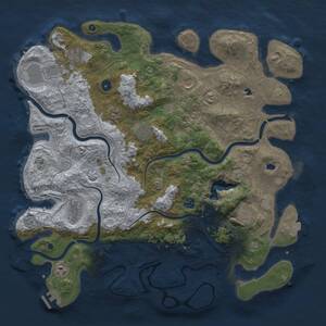 Thumbnail Rust Map: Procedural Map, Size: 4500, Seed: 235513732, 15 Monuments