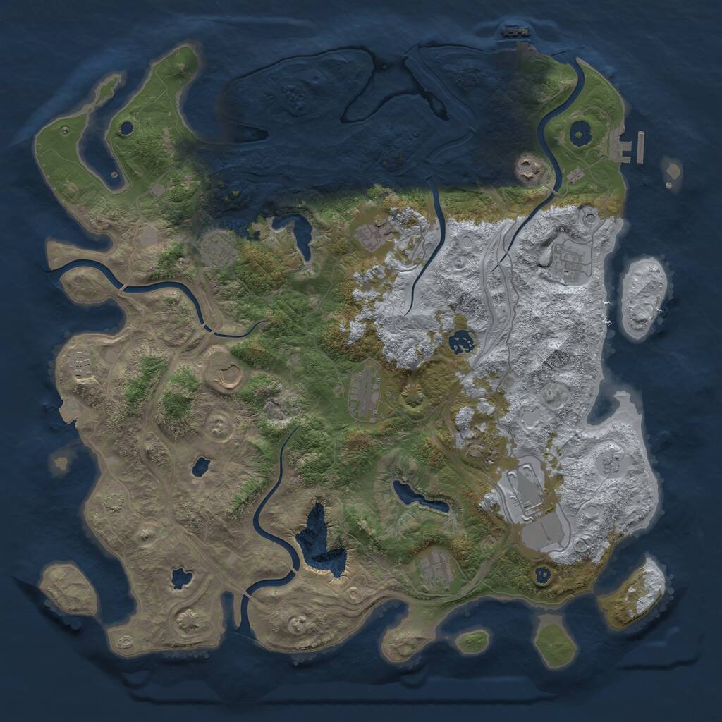 Rust Map: Procedural Map, Size: 4500, Seed: 270180318, 17 Monuments