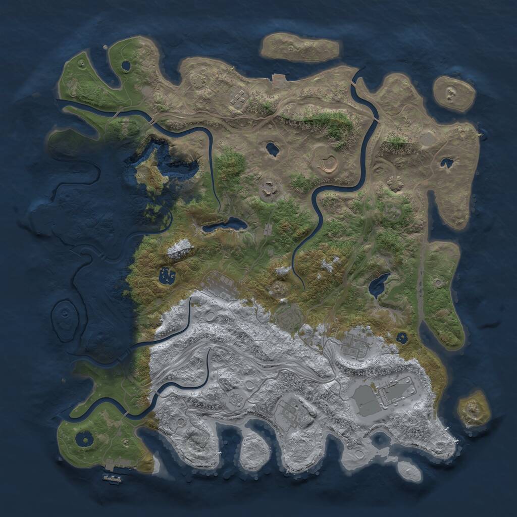 Rust Map: Procedural Map, Size: 4500, Seed: 12244, 15 Monuments