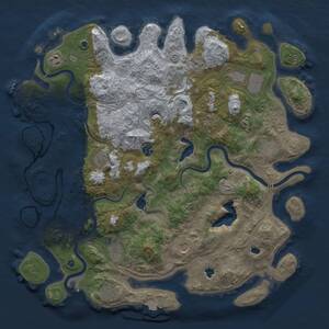 Thumbnail Rust Map: Procedural Map, Size: 4500, Seed: 16277080, 16 Monuments