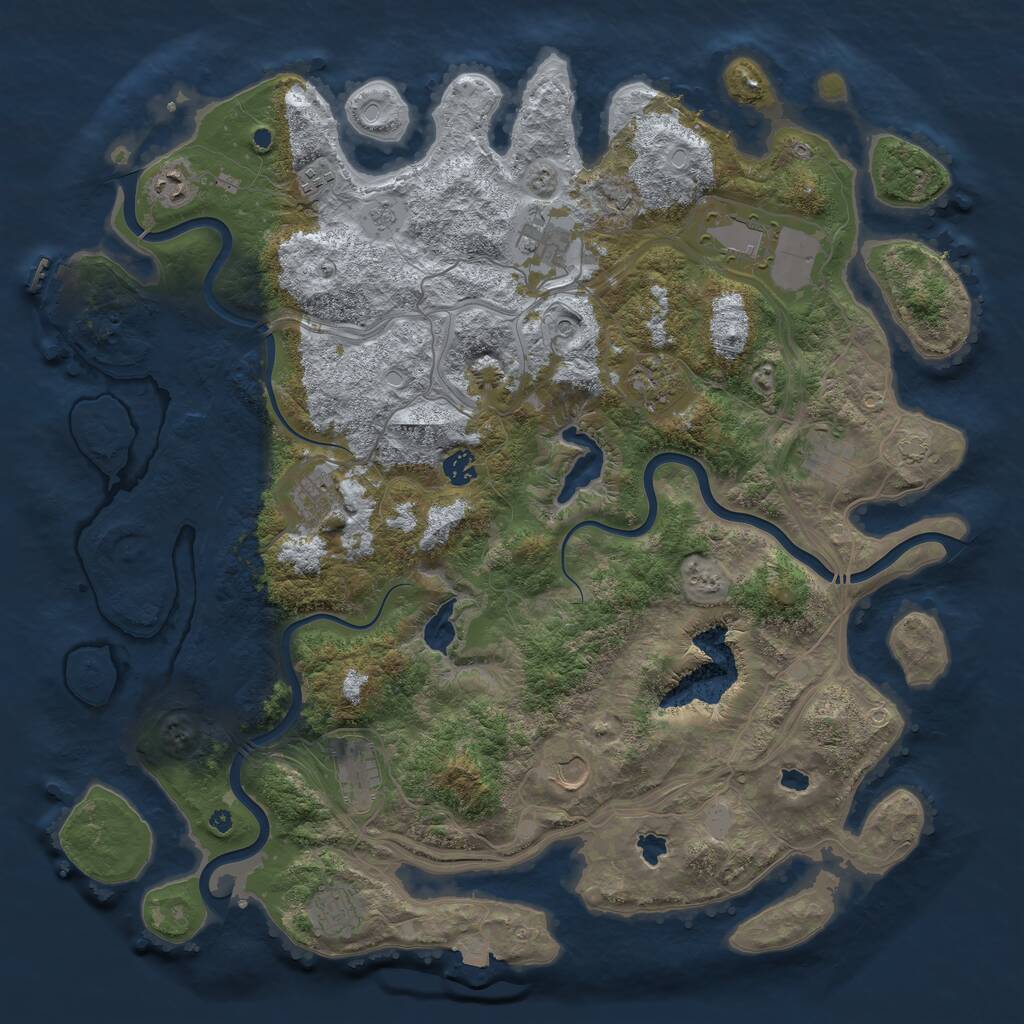 Rust Map: Procedural Map, Size: 4500, Seed: 16277080, 16 Monuments