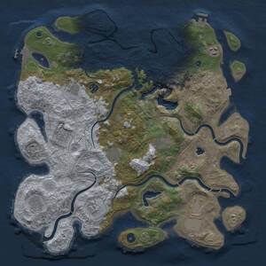 Thumbnail Rust Map: Procedural Map, Size: 4300, Seed: 64513154, 16 Monuments