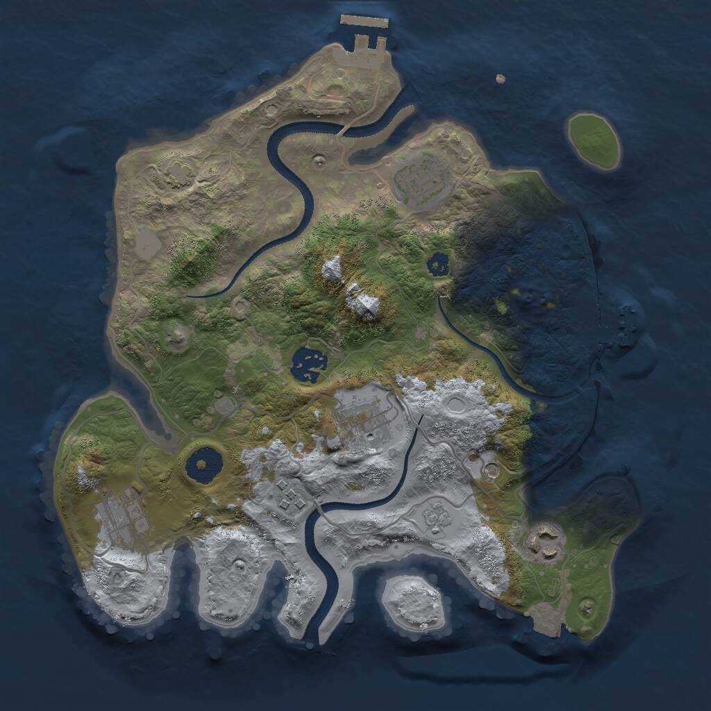 Rust Map: Procedural Map, Size: 3000, Seed: 12216, 12 Monuments