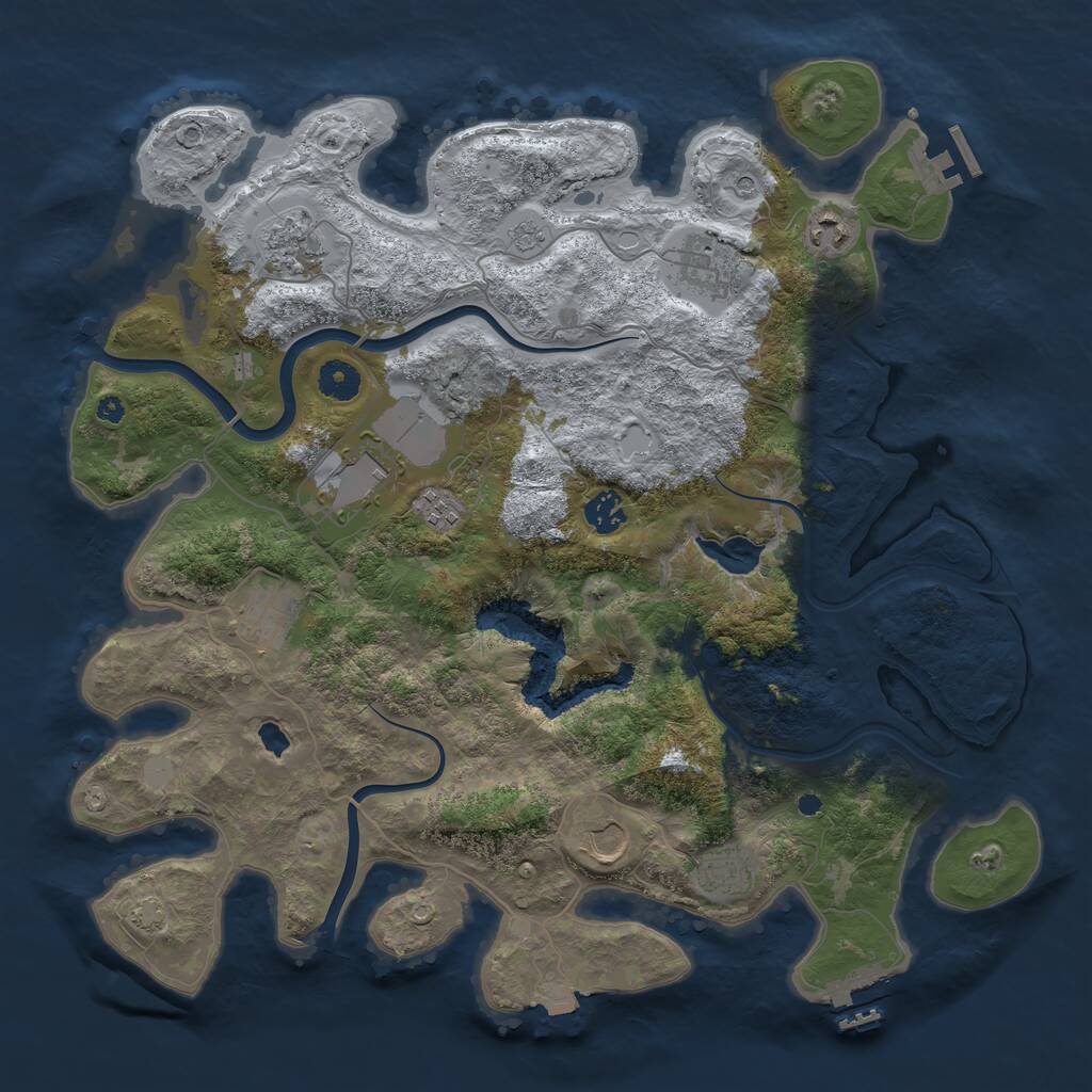 Rust Map: Procedural Map, Size: 4000, Seed: 1341200, 15 Monuments