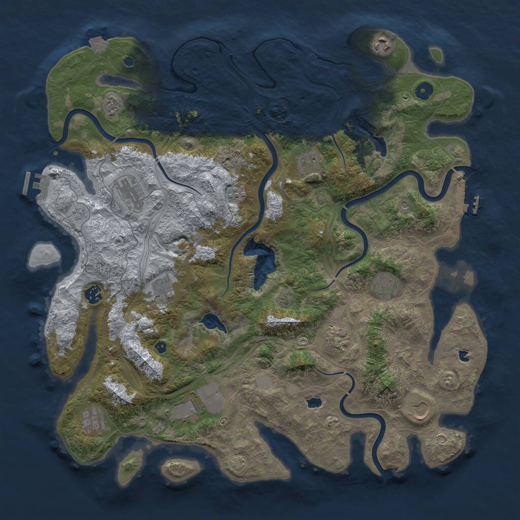 Rust Map: Procedural Map, Size: 4500, Seed: 123371124, 17 Monuments
