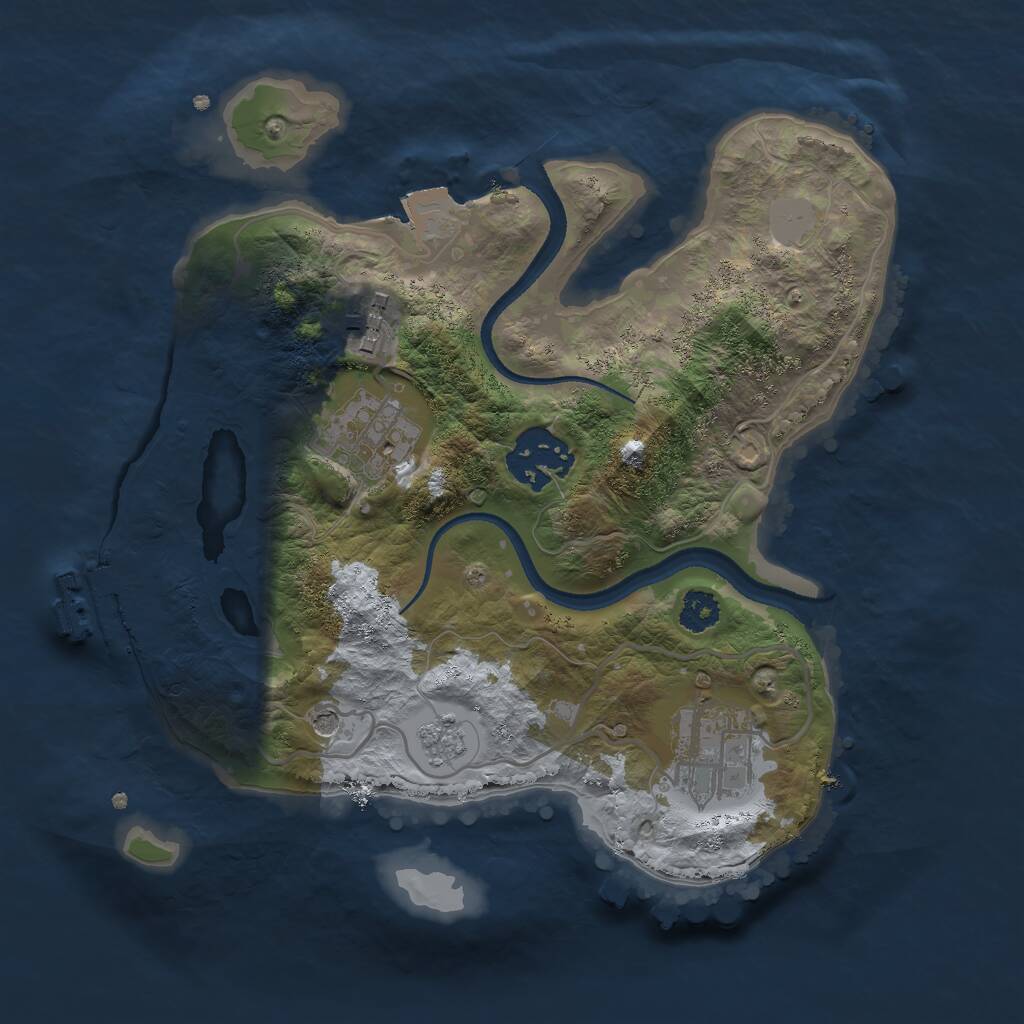 Rust Map: Procedural Map, Size: 2500, Seed: 137, 8 Monuments