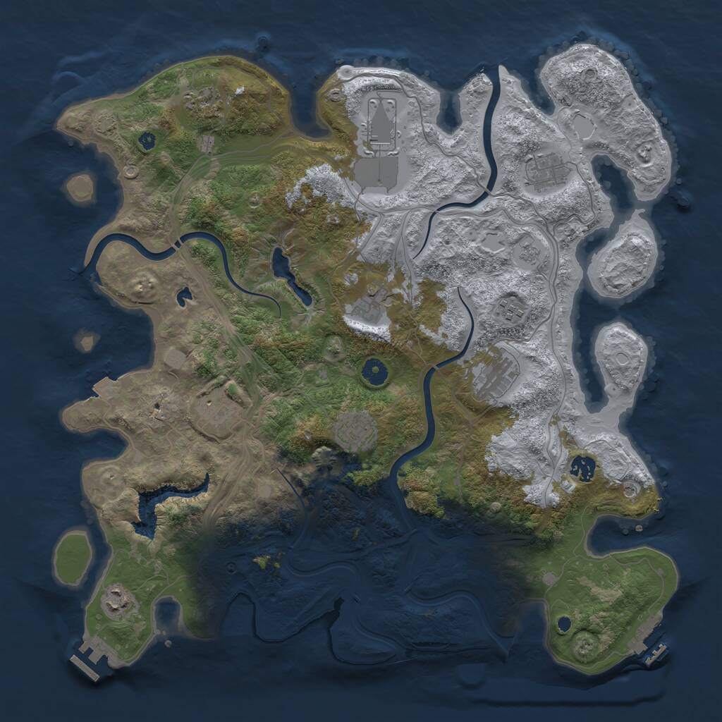 Rust Map: Procedural Map, Size: 4250, Seed: 1346604357, 16 Monuments