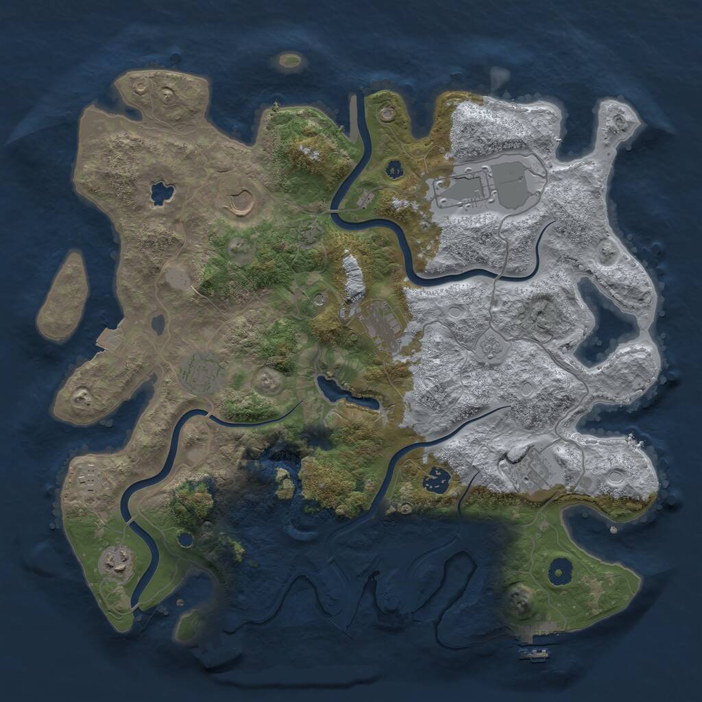 Rust Map: Procedural Map, Size: 4000, Seed: 764568, 14 Monuments