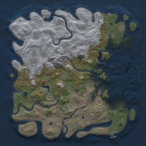 Thumbnail Rust Map: Procedural Map, Size: 5000, Seed: 558527263, 17 Monuments