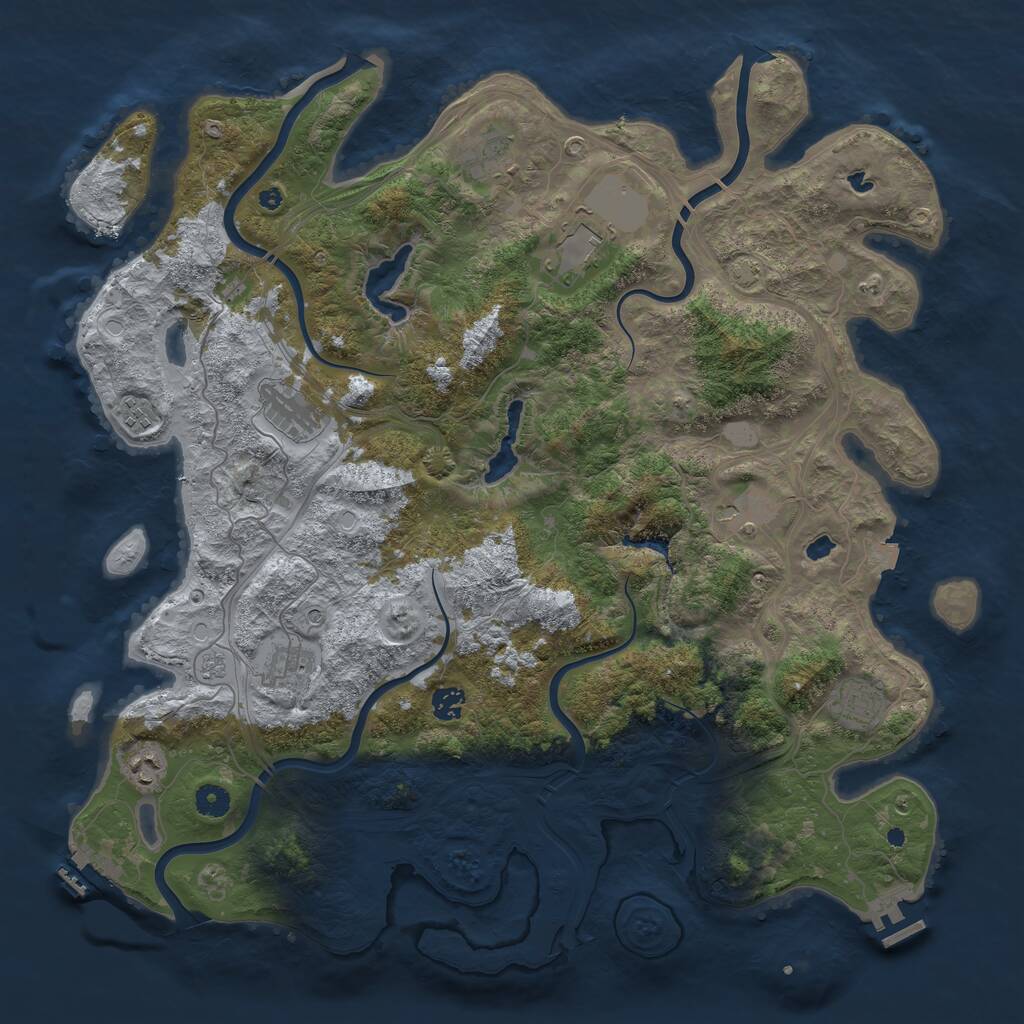Rust Map: Procedural Map, Size: 4500, Seed: 23533974, 15 Monuments