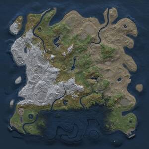 Thumbnail Rust Map: Procedural Map, Size: 4500, Seed: 23533974, 15 Monuments