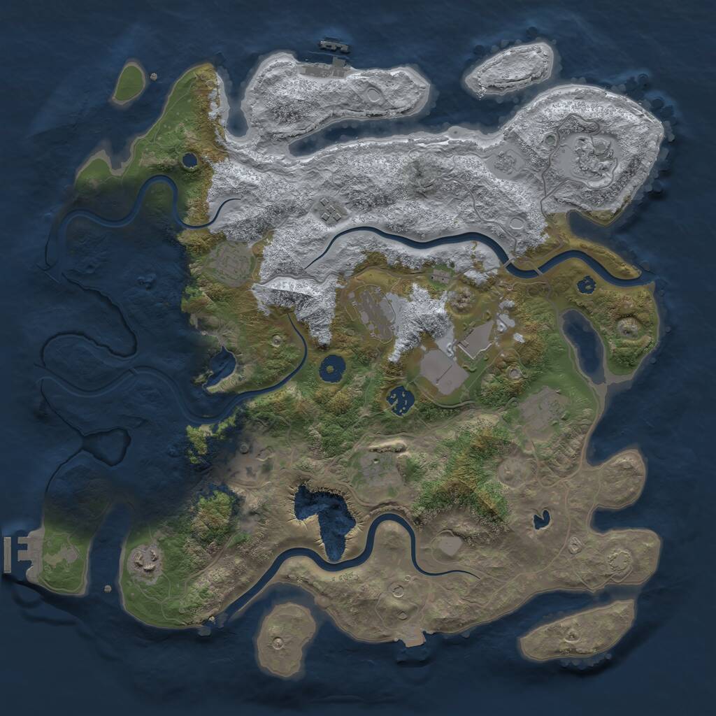 Rust Map: Procedural Map, Size: 4000, Seed: 200556269, 16 Monuments