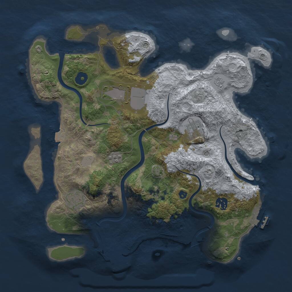 Rust Map: Procedural Map, Size: 3500, Seed: 524973656, 11 Monuments