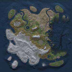 Thumbnail Rust Map: Procedural Map, Size: 3500, Seed: 4291, 13 Monuments