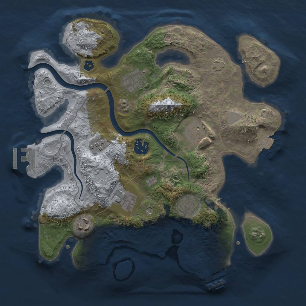Rust Map: Procedural Map, Size: 3000, Seed: 14463, 12 Monuments