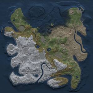 Thumbnail Rust Map: Procedural Map, Size: 3750, Seed: 1816154809, 15 Monuments