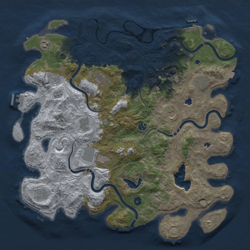 Rust Map: Procedural Map, Size: 4500, Seed: 612185800, 17 Monuments