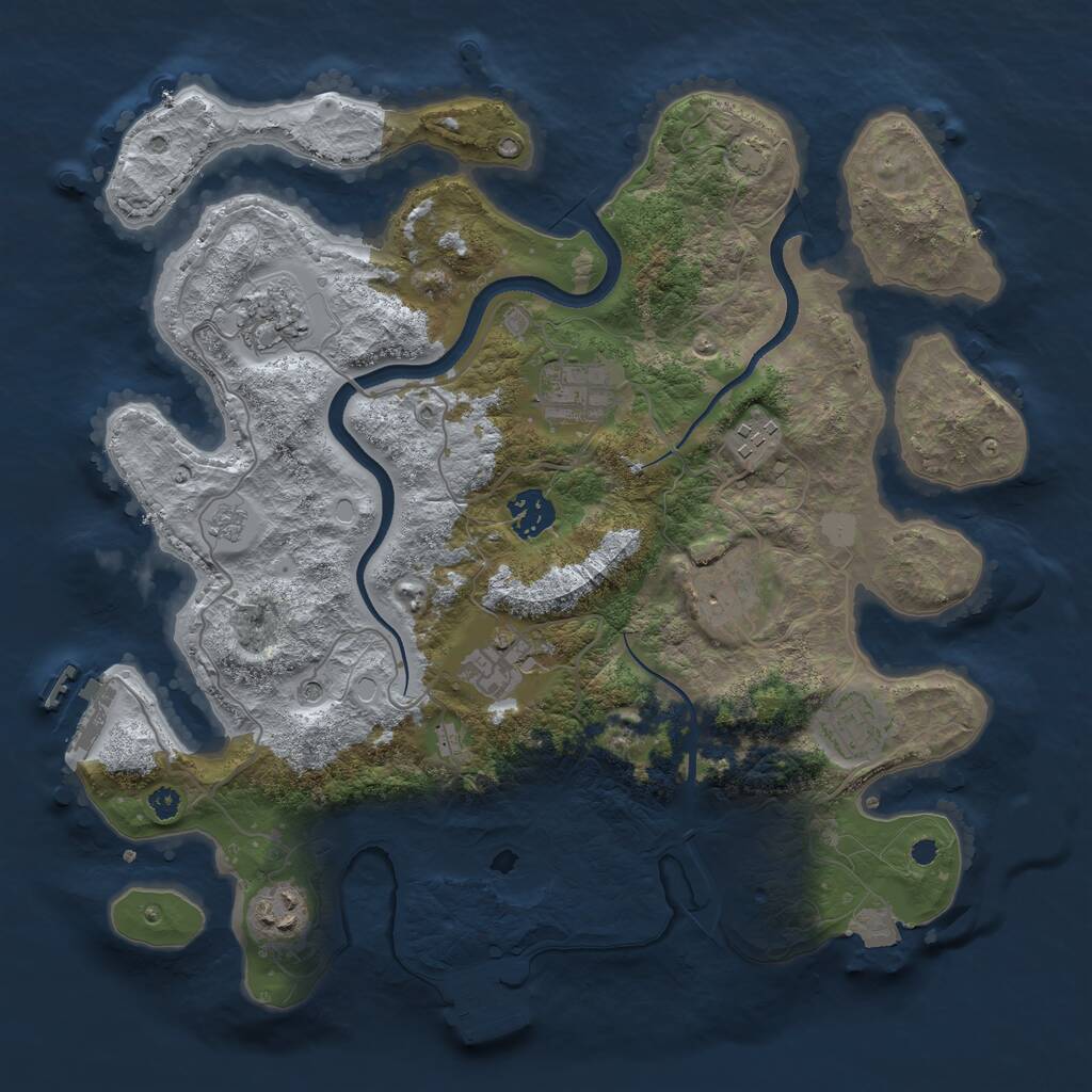 Rust Map: Procedural Map, Size: 3500, Seed: 1862632462, 14 Monuments