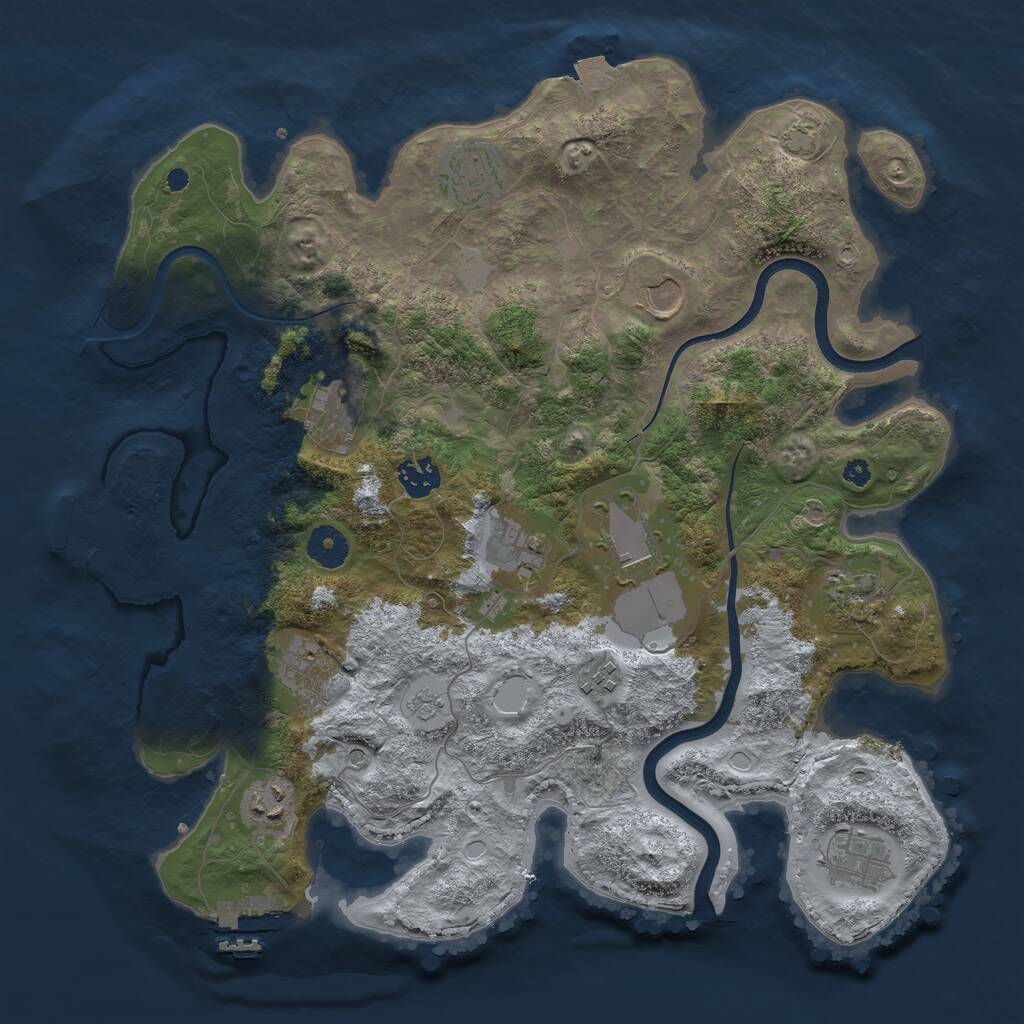 Rust Map: Procedural Map, Size: 3750, Seed: 2317, 17 Monuments