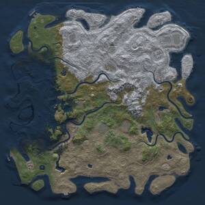 Thumbnail Rust Map: Procedural Map, Size: 5500, Seed: 1414430645, 17 Monuments