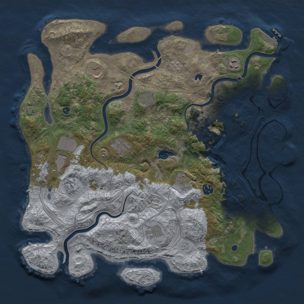Rust Map: Procedural Map, Size: 4250, Seed: 197555584, 16 Monuments