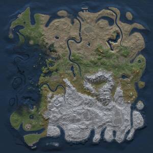 Thumbnail Rust Map: Procedural Map, Size: 5000, Seed: 199023311, 17 Monuments