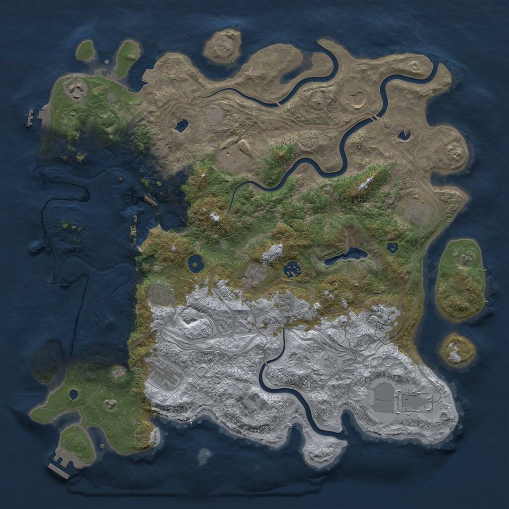 Rust Map: Procedural Map, Size: 4500, Seed: 1371135602, 17 Monuments